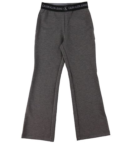 Calvin Klein Hosen - Punto Logo Tape Flare - Dunkelgrau-Meliert
