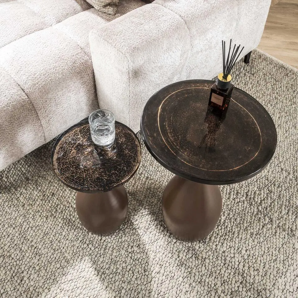 Hoyz Collection - Bijzettafel Eclipse Druppel M - Koper Antiek Finish