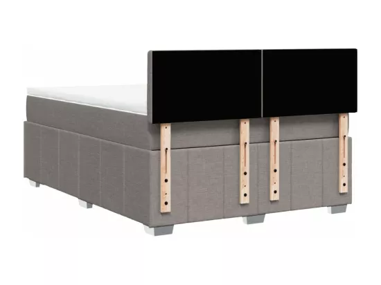 Sommier à lattes de lit avec matelas Taupe 140x190 cm Tissu