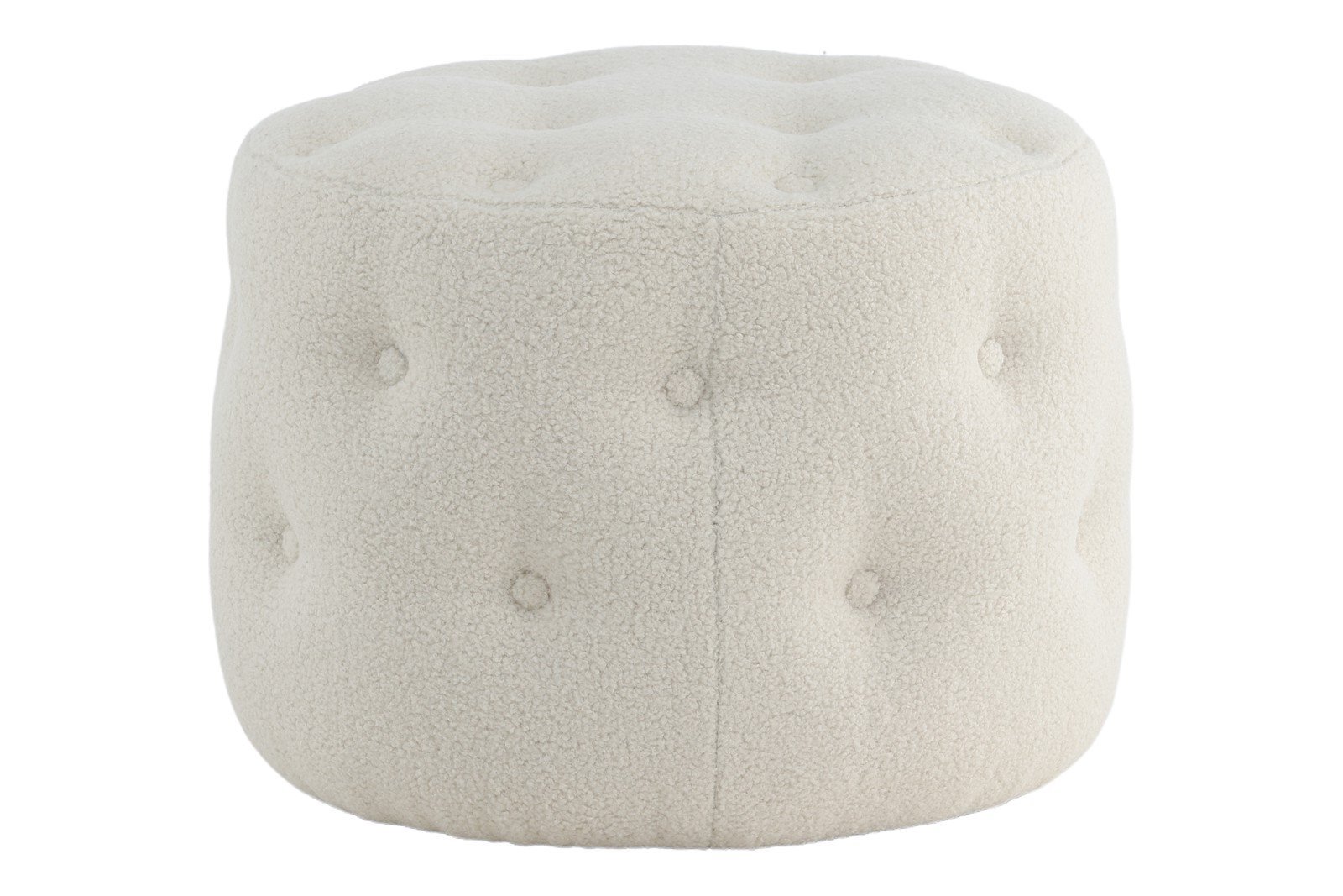 Benjamin pall Ø55cm. Tekstil Teddy Off-white.