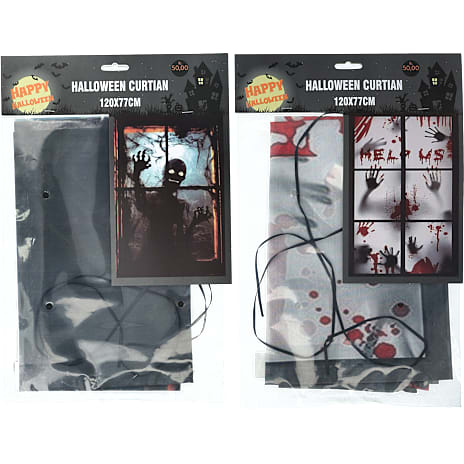Halloween vinduesforhæng 120x80 cm - flere varianter - assorteret