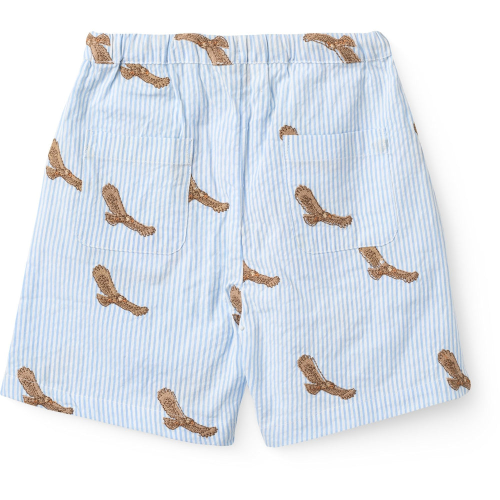 Køb COPENHAGEN COLORS Sky Blue W Cream Stripe Seersucker Shorts W. Emb