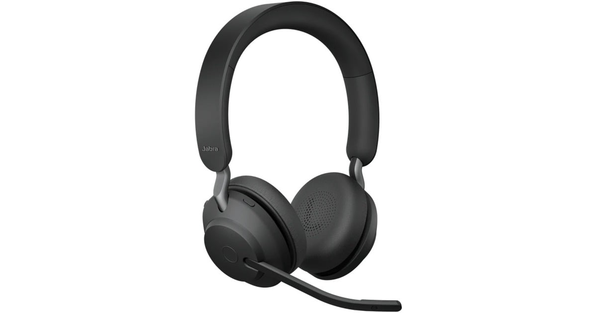 JabraEvolve2 65, MS Stereo on-ear headset  (Zwart, Microsoft Teams, Bluetooth)