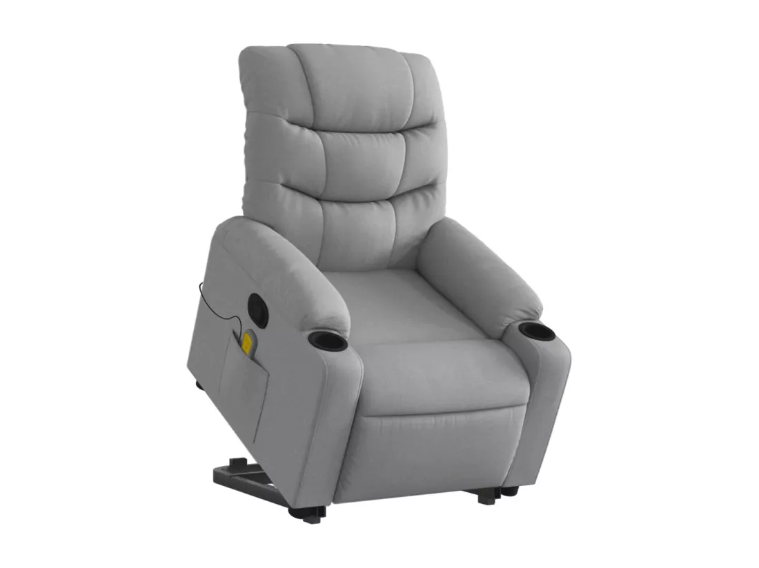 Fauteuil massant inclinable Gris clair Tissu