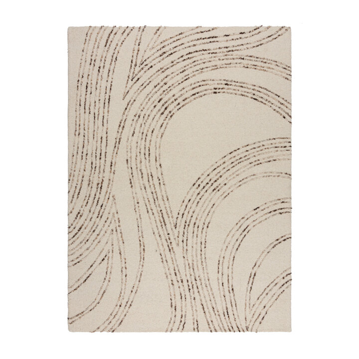Abstract vloerkleed - Maceo Swirl Creme/Bruin