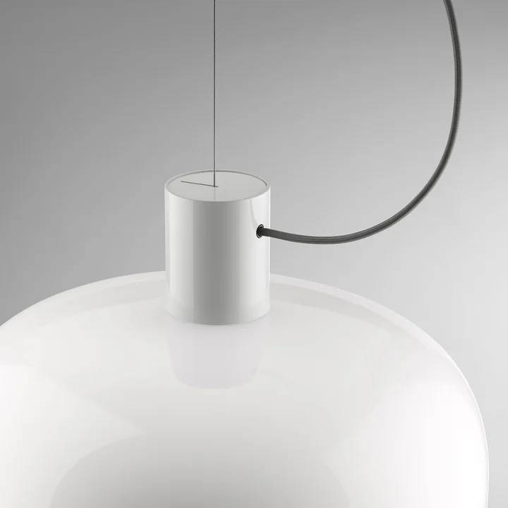 Flos - Bellhop S1 Glass Pendelleuchte, bright aluminium