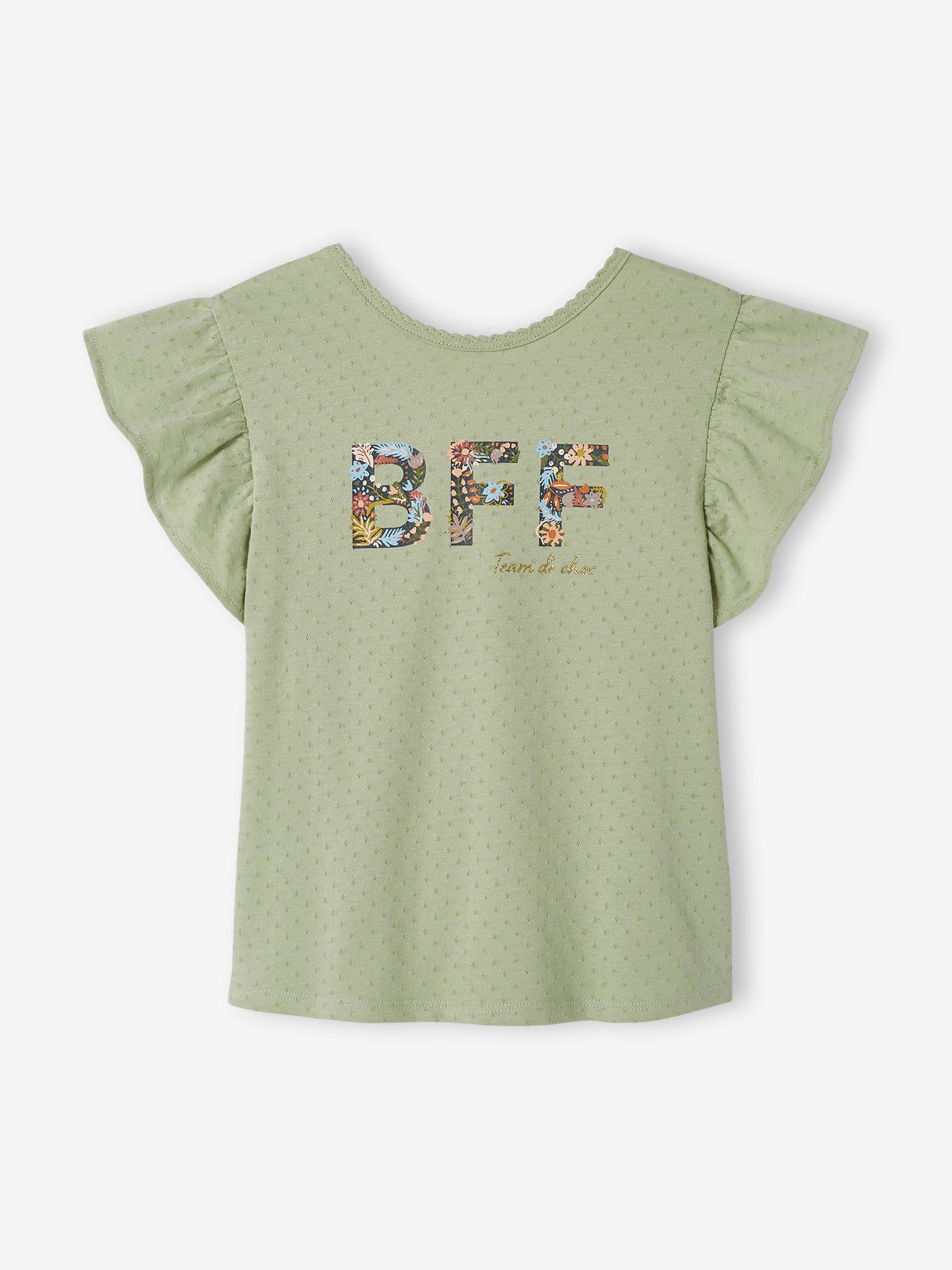 Camiseta de fantasia com mangas bufantes para meninas, estampa de tinta