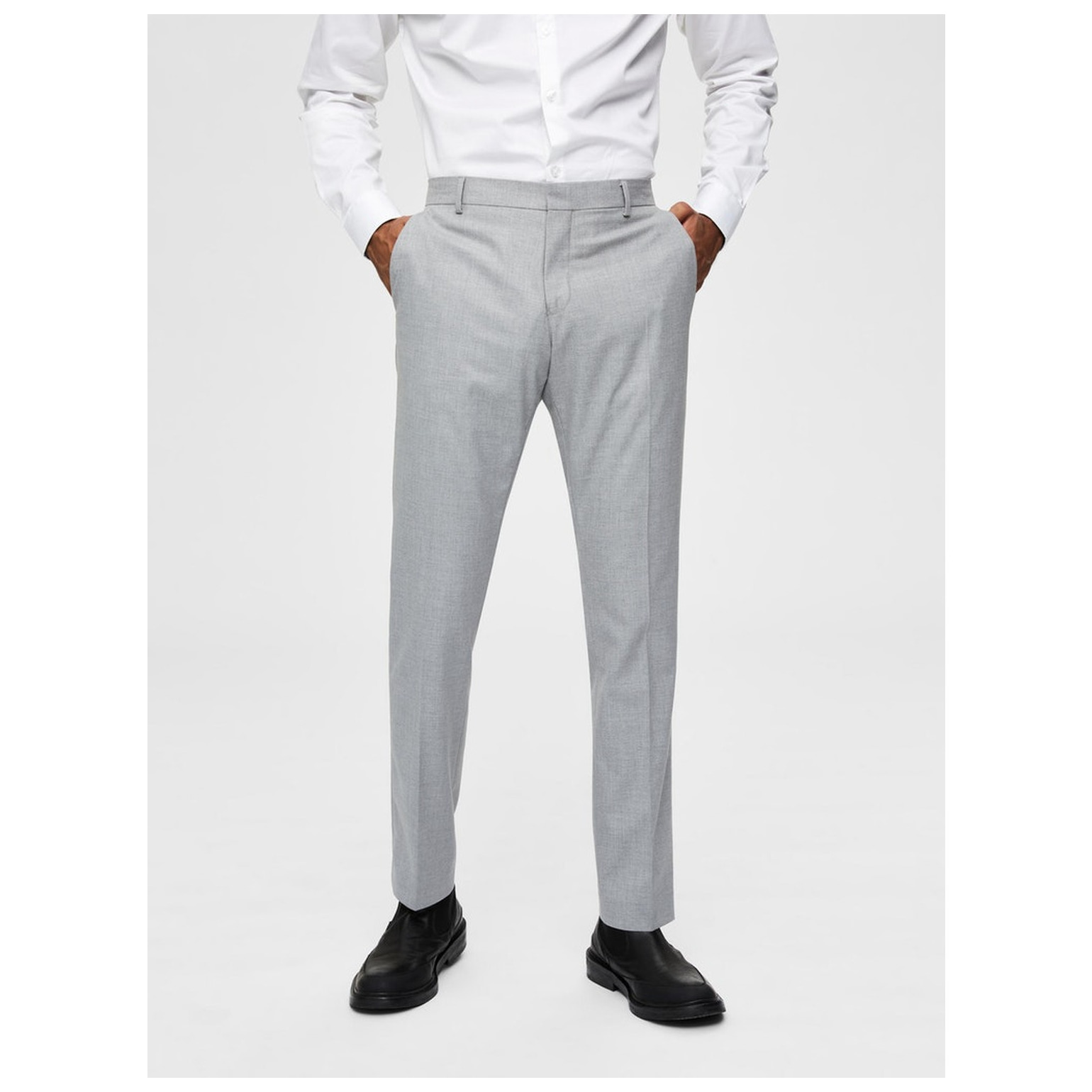 selected SLHSLIM-MYLOLOGAN LIGHT GREY