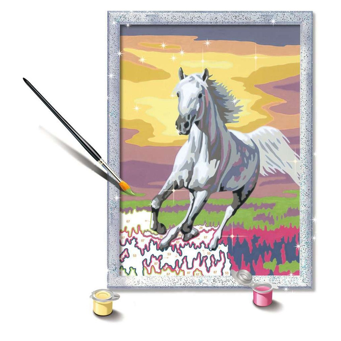 Malen nach Zahlen - Romantic - Galoppierender Schimmel