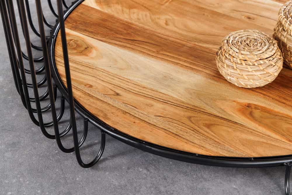 Industrial Couchtisch TRUE ELEMENTS 70cm natur Akazie Massivholz