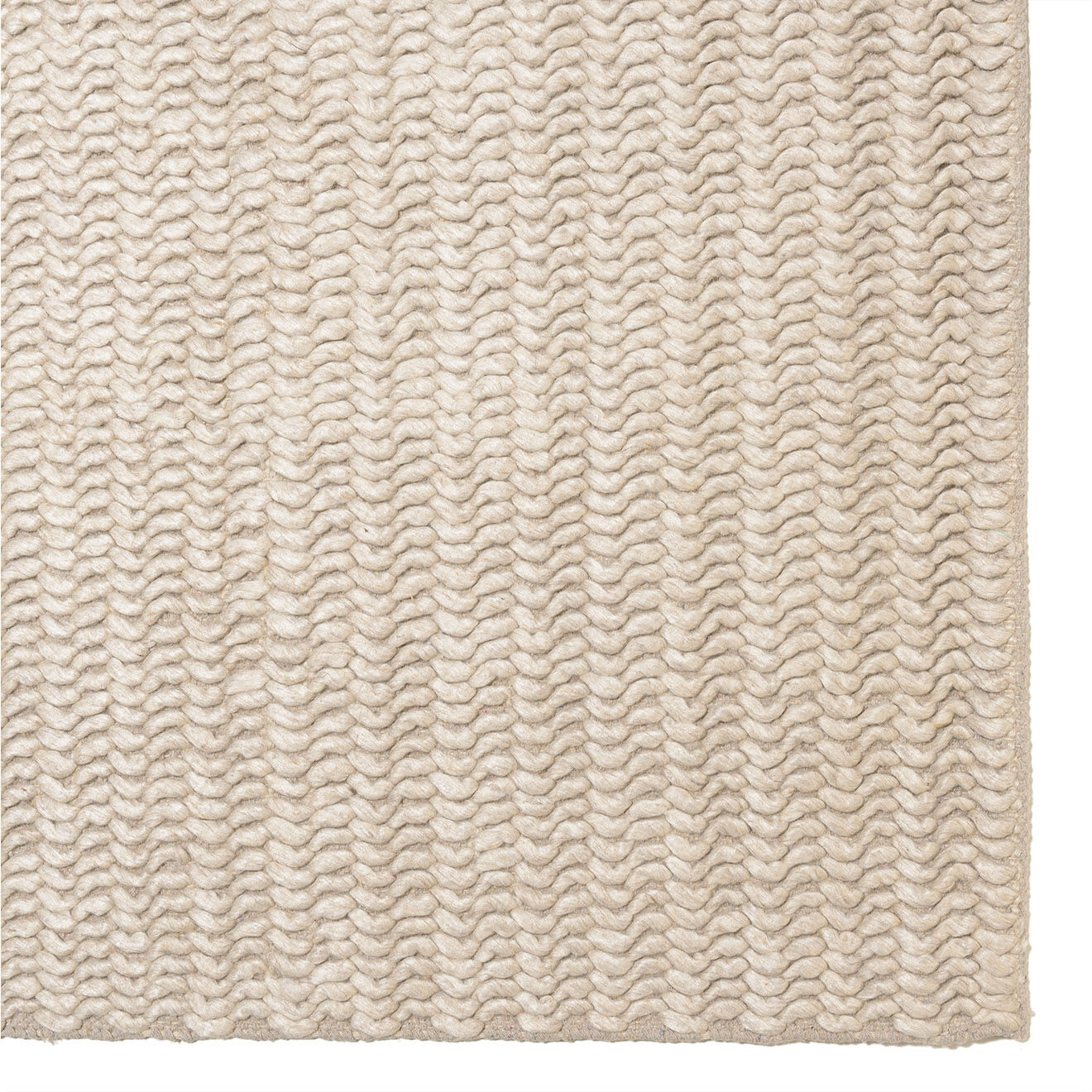 Macabane Tapis en Laine tissée Quentin beige - 230x160 cm