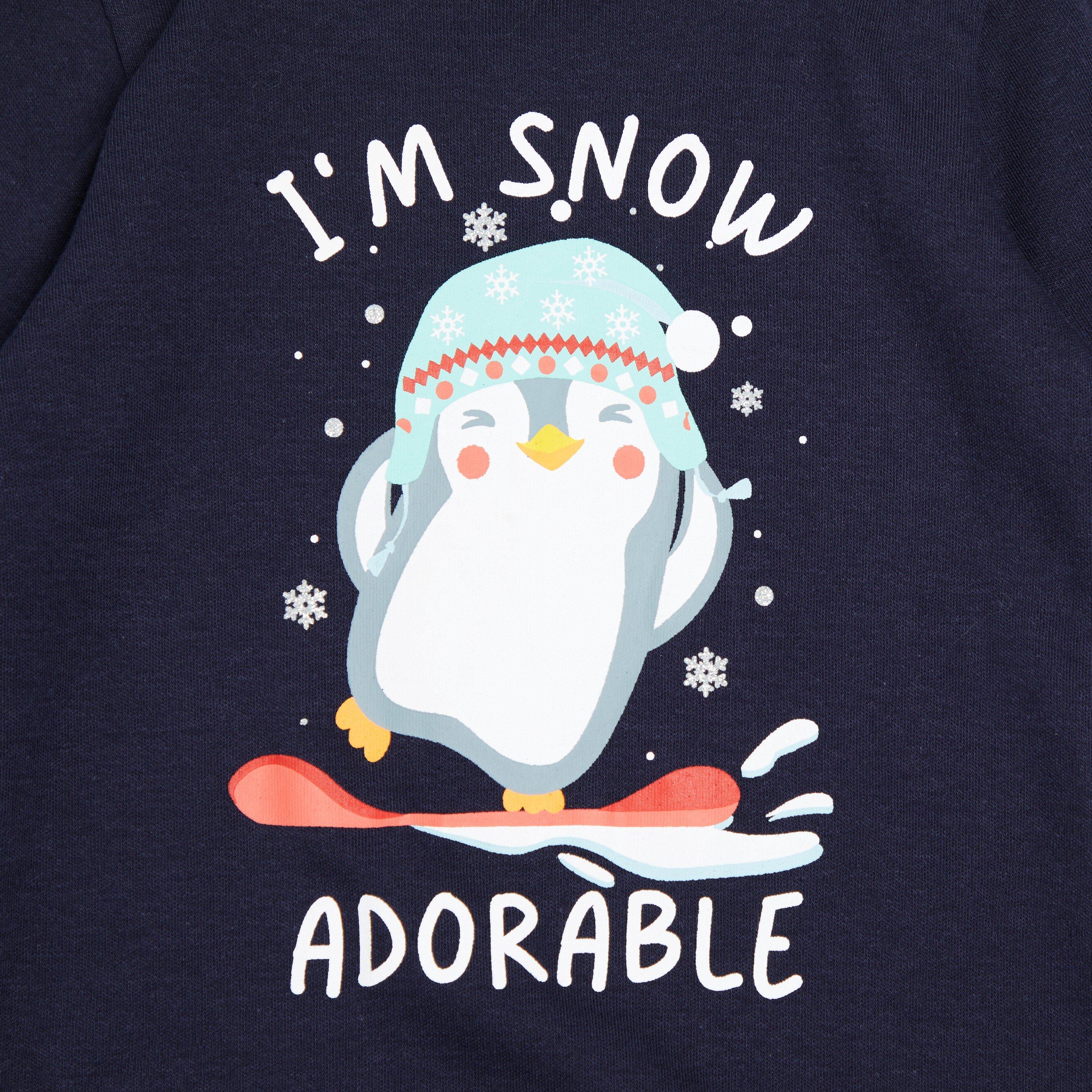 Linea Unisex Baby Family Christmas Penguin Sleepsuit