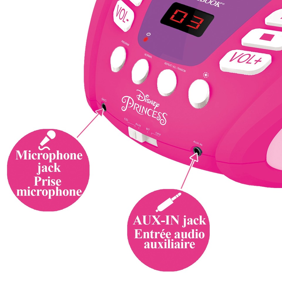 Lexibook - Disney Prinsesse - Bluetooth CD Afspiller