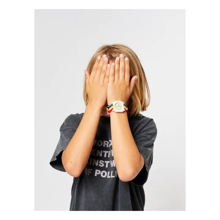 Mini Kyomo Collaboration Bobo Choses x Mini Kyomo - Montre Nylon Recyclé Rayures | Bleu