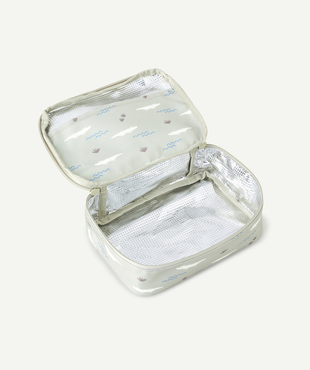 FRESKSAC ISOTHERME GRIS IMPRIMÉ CROCODILE EN PLASTIQUE RECYCLÉ