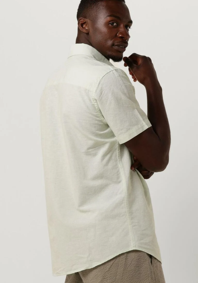 SELECTED HOMME groene selected homme casual overhemd slhslimnew-linen shirts ss classic w