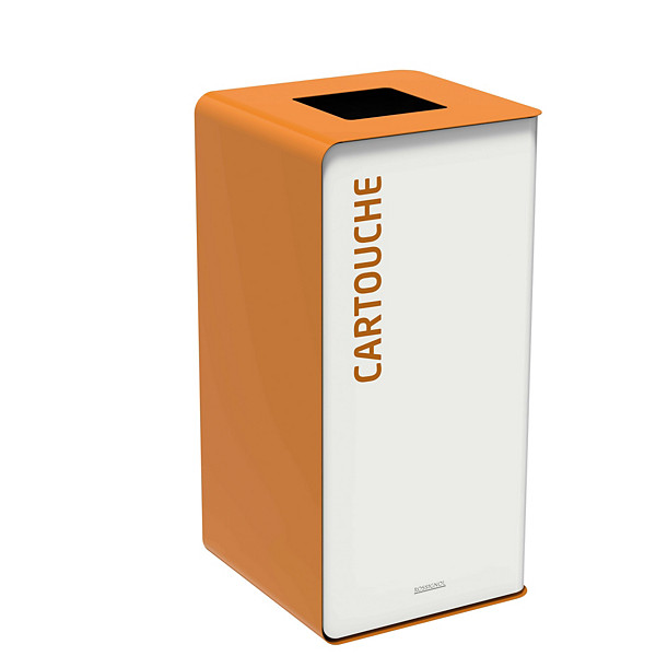 ROSSIGNOL Borne de tri selectif 75 L sans serrure - support sac - cubatri - tri cartouche - blanc / marron