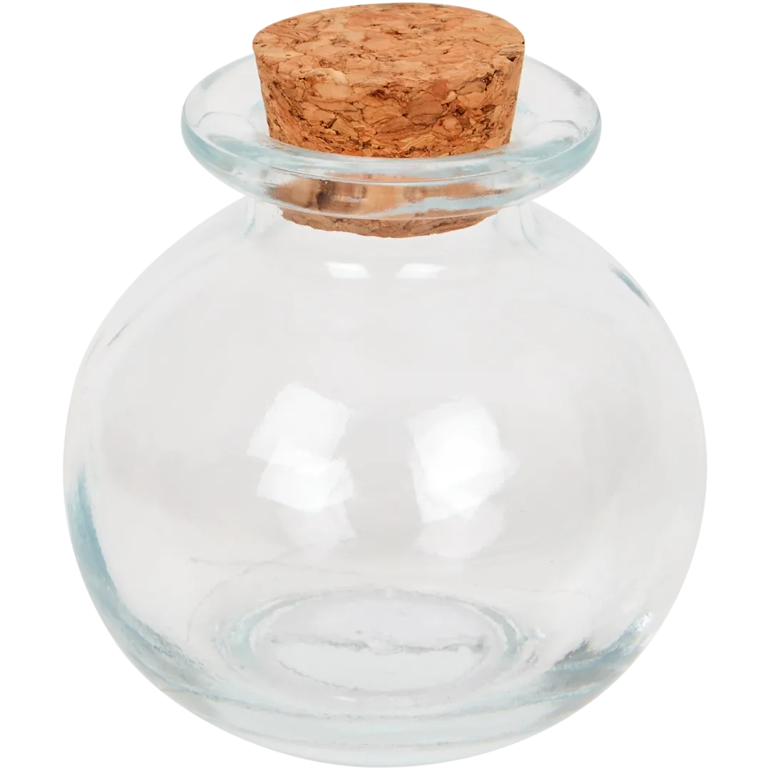 Glazen pot met kurk 5 x 5 x 6 cm | diverse varianten