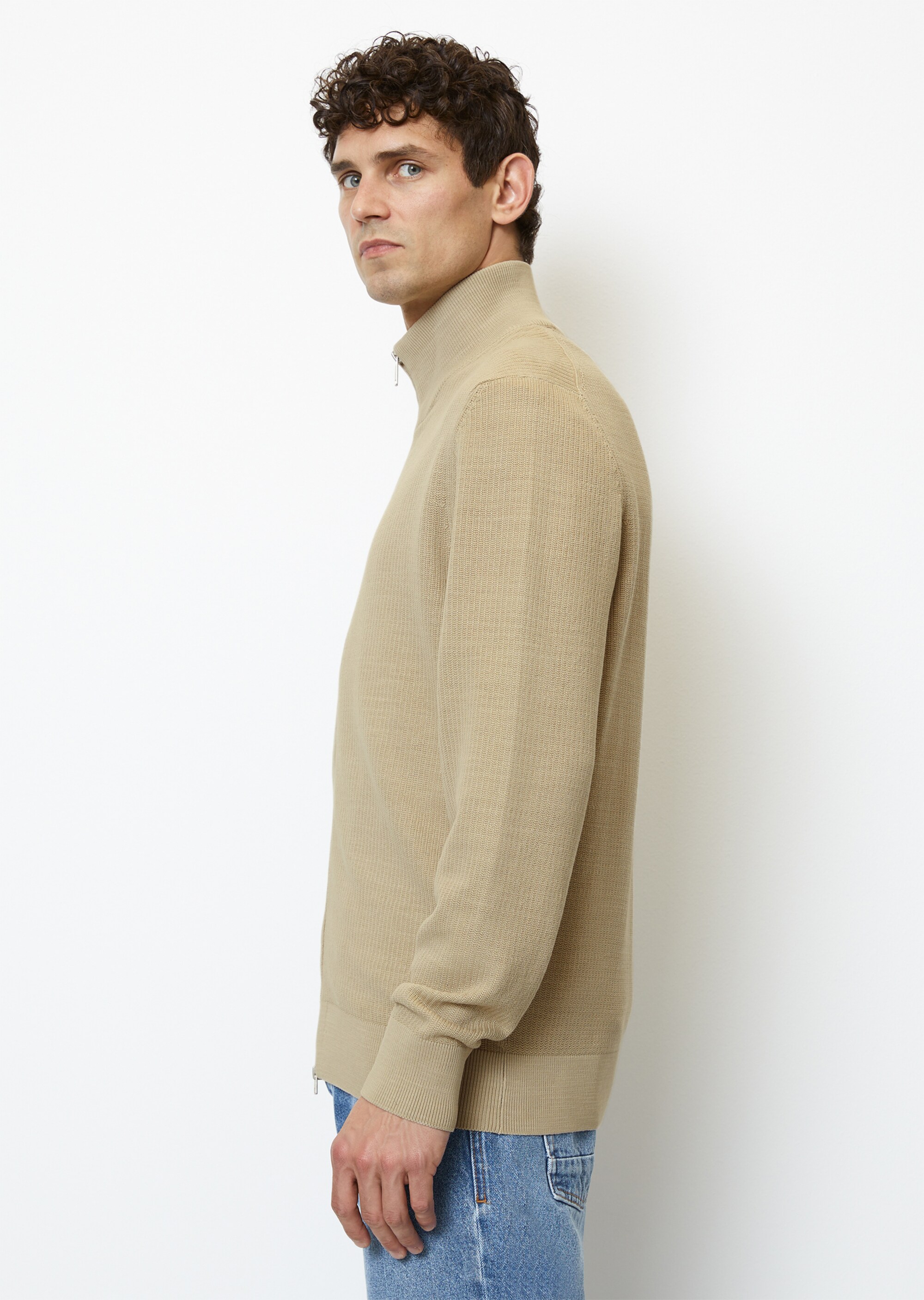 Zip-Cardigan regular mit Stehkragen