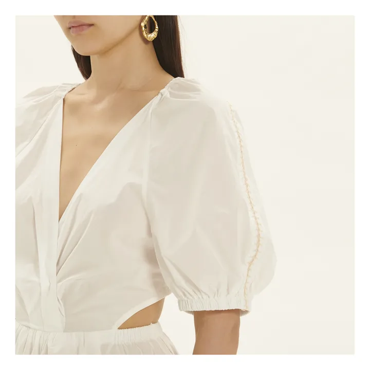 Forte Forte Robe Cut Out Brodée Popeline de Coton | Blanc
