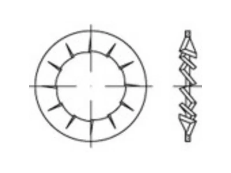 TOOLCRAFT 138470 Stjernefjederskive Indvendig diameter: 3.7 mm DIN 6798 Fjederstål Galvaniseret 500 stk