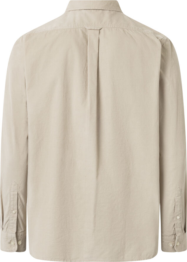 Knowledge Cotton Apparel Regular fit corduroy shirt - GOTS/Vegan Light feather gray