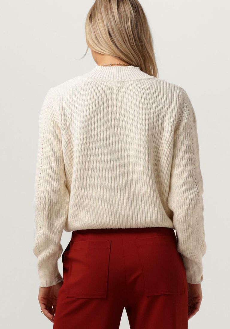 VANILIA creme vanilia trui v-neck patent stitch