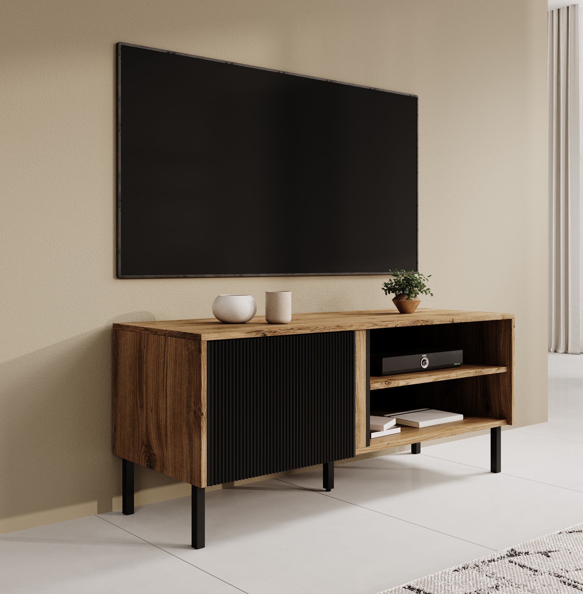 Meubella - TV-Meubel Margareth - Eiken - 120 cm