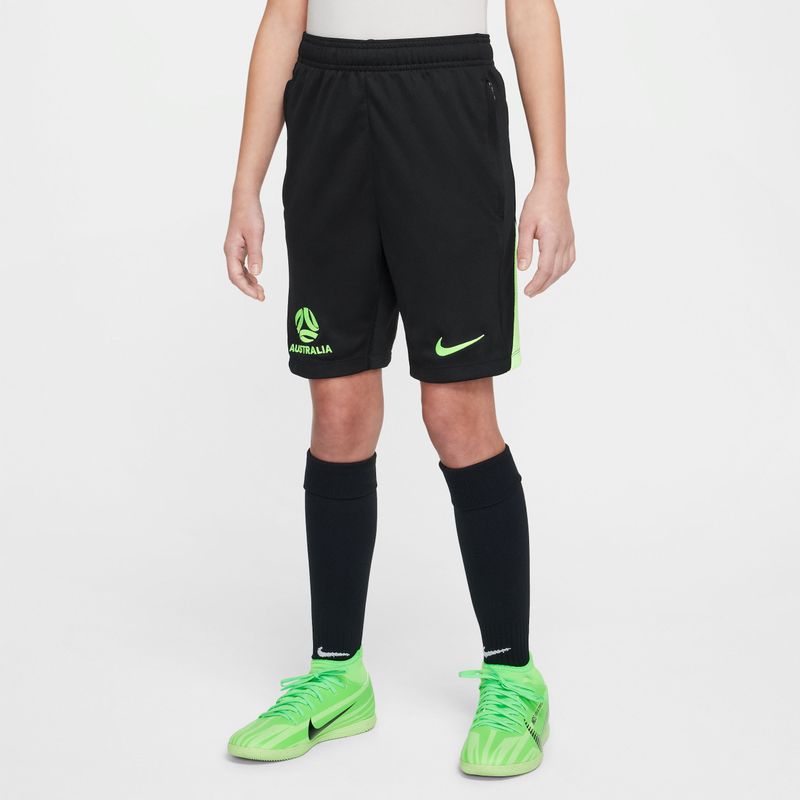Australië Academy Pro Nike Dri-FIT knit voetbalshorts voor kids - Zwart