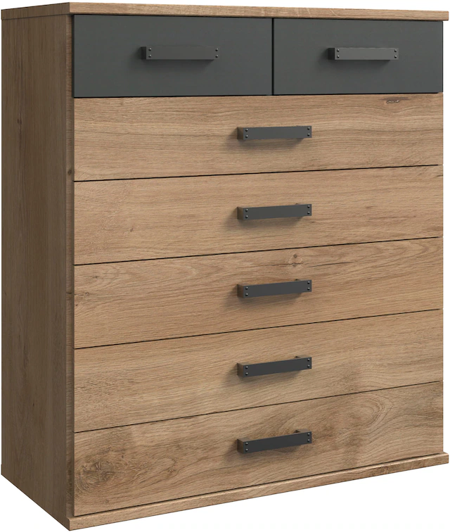 Wimex Schubkastenkommode »Cork, Hochkommode, Highboard 91/40/103cm, Made in Germany« industrial Design, rustikaler Look, 7 Schubladen