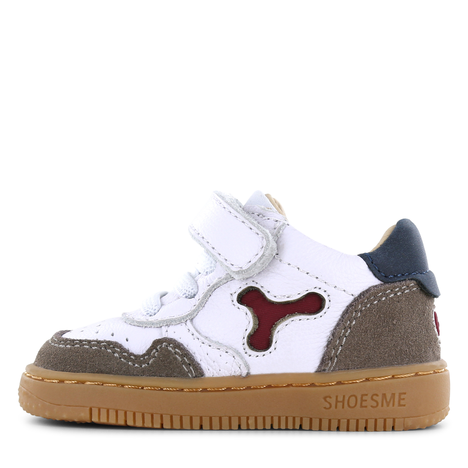 Shoesme wit-taupe basket sneakertje Leer | Sale