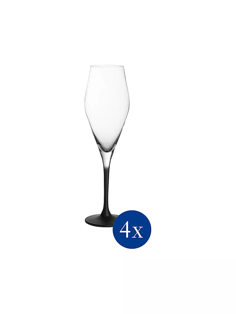 VILLEROY & BOCH Sektglas 4er Set Manufacture Rock 260 ml schwarz