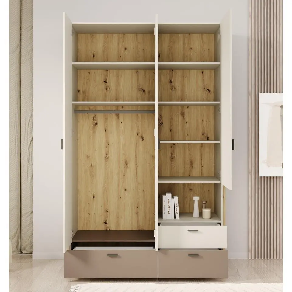 Meubella - Kinderkledingkast Livingston - Beige - 135 cm