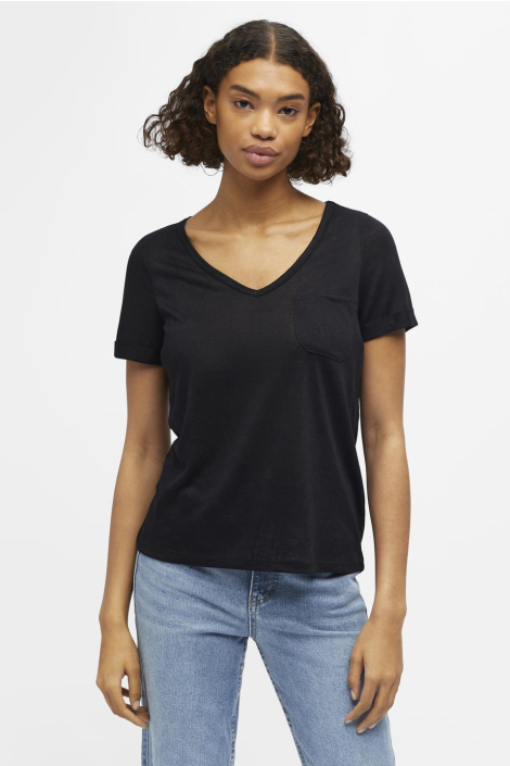 Object zwarte dames t-shirt
