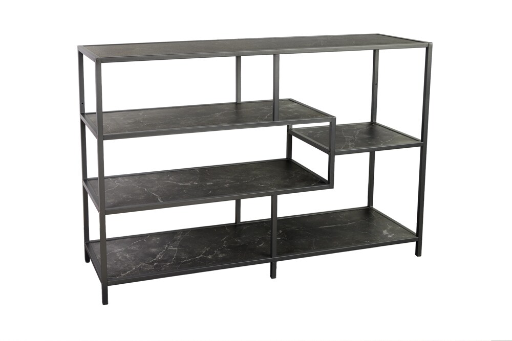 riess-ambiente Bücherregal SLIM LINE - 115cm anthrazit schwarz Marmor-Design Metall modern