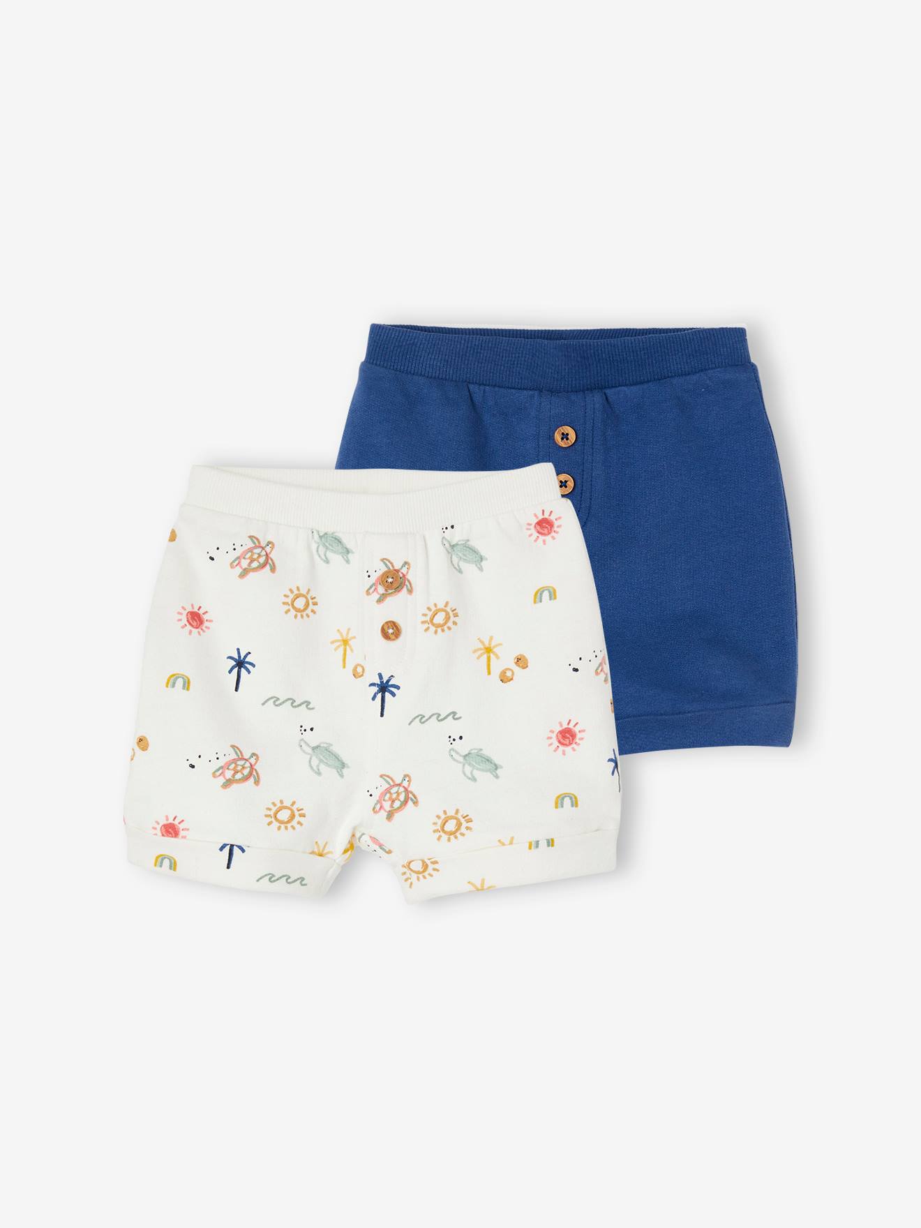 Pacote com 2 shorts de lã polar azul elétrico para bebês