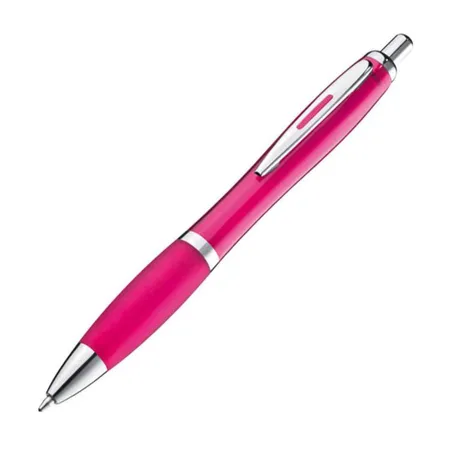 Macma 25x Kugelschreiber transparent mit Metallclip Farbe: transparent pink