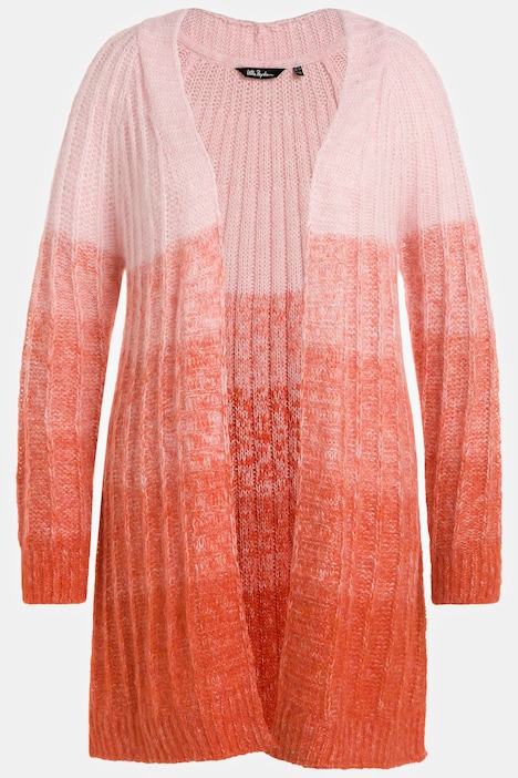 Strickjacke, Farbverlauf, A-Linie, V-Ausschnitt