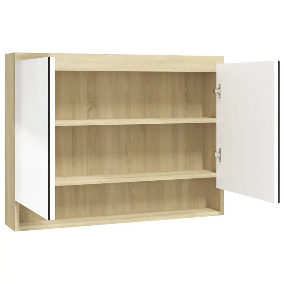vidaXL - Spiegelkast - Wit - MDF