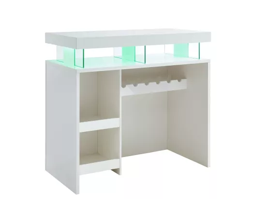 Meuble de bar avec LEDS en MDF blanc laqué - FABIO II