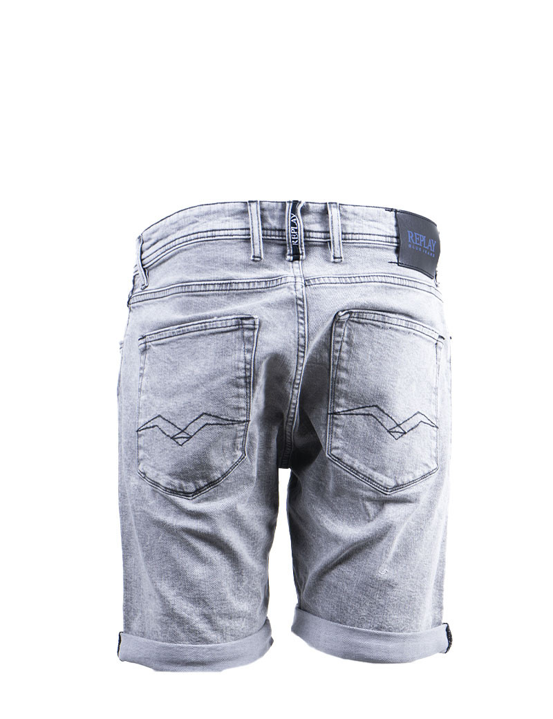REPLAY SHORT EN JEAN HOMME GRIS CLAIR W42