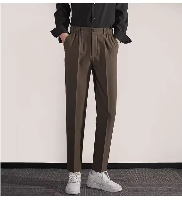 Loansk - Hoge taille effen cropped taps toelopende broek