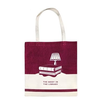 Agatha Christie Body In The Library Purple Cloth Bag