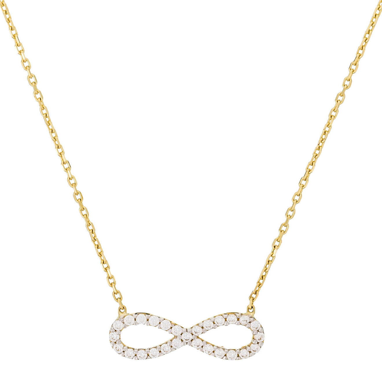 Instant d'Or Collier Infinity Zircone or jaune