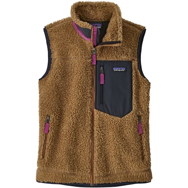 Veste polaire PATAGONIA W'S CLASSIC RETRO-X VEST NEST BROWN W/PITCH BLUE