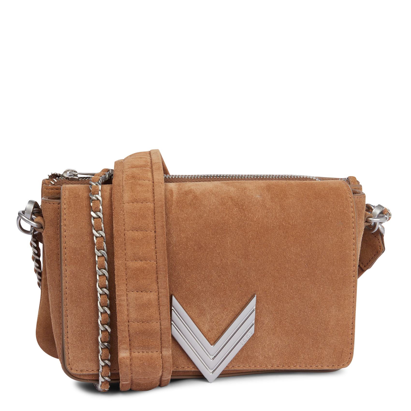 Sac bandoulière matelassé en cuir| Marron