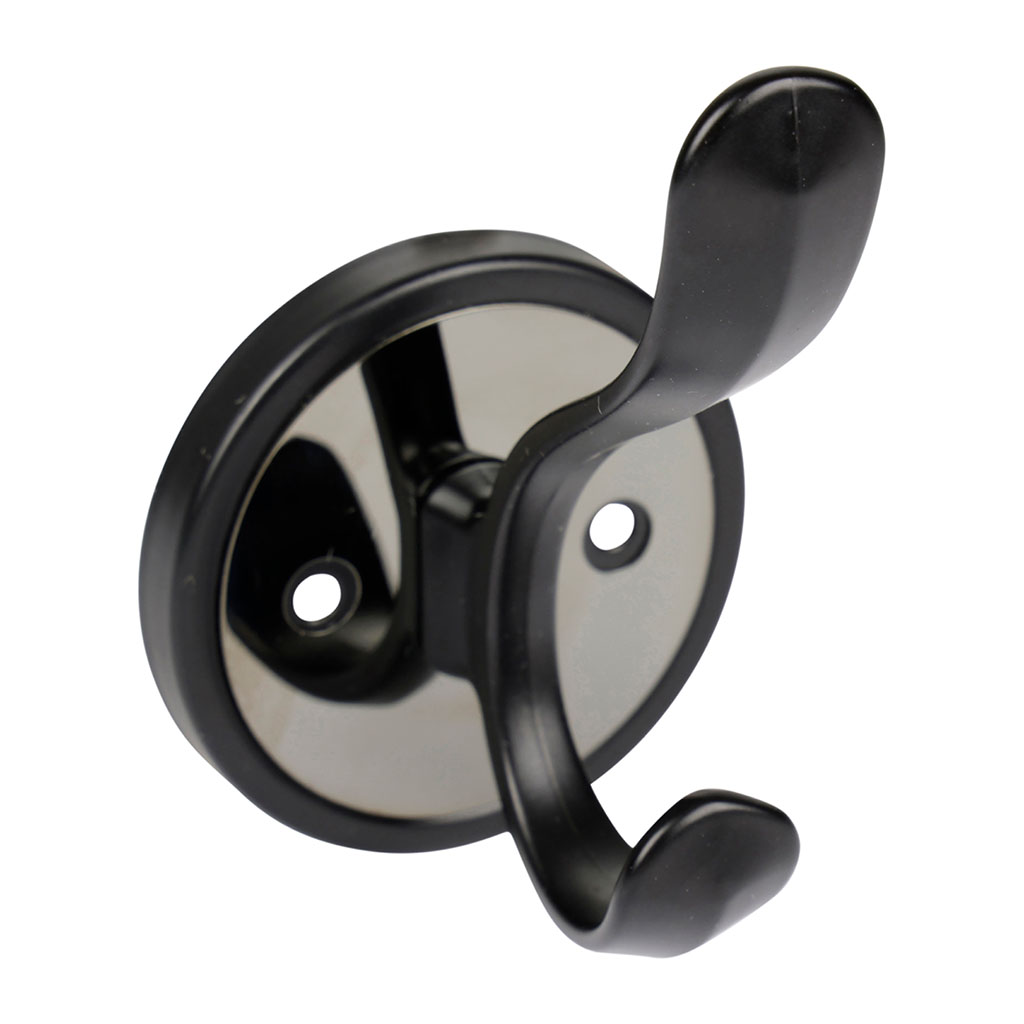 Patère à visser aluminium noir