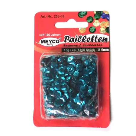 Meyco Pailletten eisblau metallic, 1400 Stück, 6mm, 15g