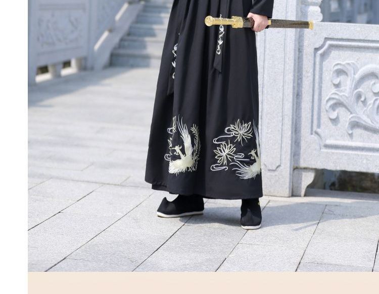 Tanger - Traditioneel Chinees geborduurd lang jasje / wikkeltop / rok / set
