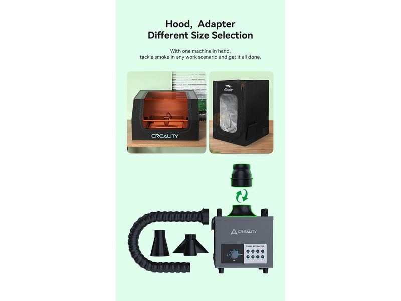 Creality Filteranlage Fume Extractor 100W Rauch Absauggerät für Lasercutter und 3D Drucker